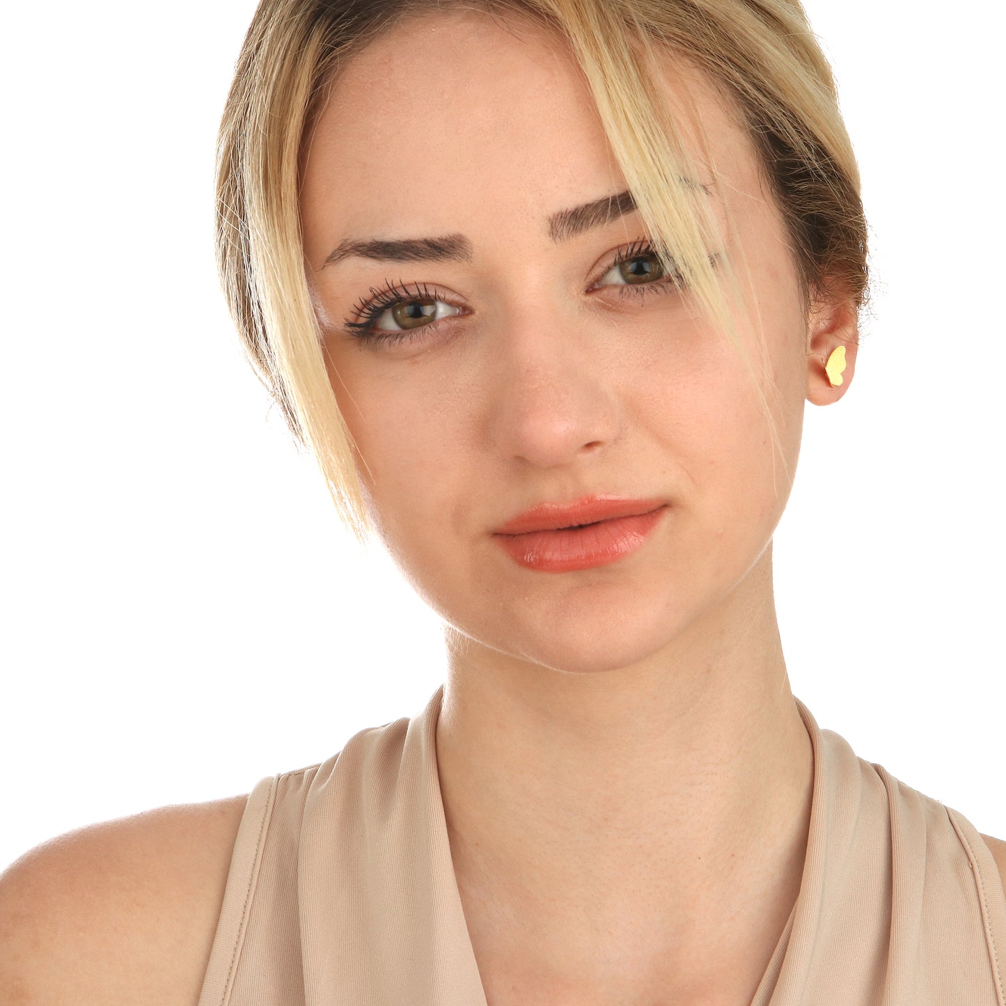 Mini Motyle Stud Kolczyki - Minimalistyczny 925 Sterling Gold Gilded Earrings - Ear925-99