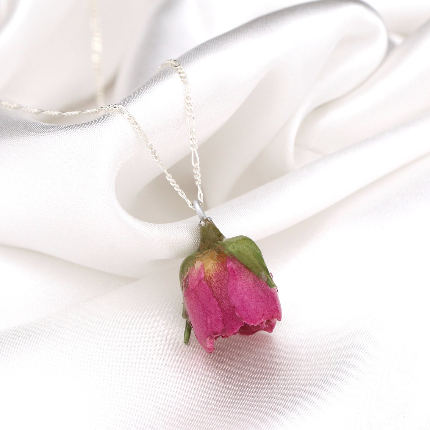 Prawdziwy wisiorek różany z 925 Sterling Silver Chain - Naszyjnik botaniczny - K925-117