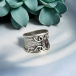 Orientalischer 925 Sterling Silber Ring mit Amethyst Edelstein – 1001 Nacht Stil, Boho Chic Schmuck