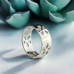 925 Sterling Silber Ring mit Blumenmotiven – In Verschiedenen Größen Erhältlich, Allergikerfreundlich