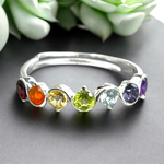 CHAKRA Multiedelsteine Ring - 925 Sterling Silber - RG925-44