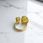 Magischer Statement-Ring mit Labradorit & Keshi-Perle – größenverstellbar, vergoldet & allergikerfreundlich