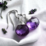 Exquisites 925 Sterling Silber Schmuckset mit Amethyst Edelstein: Halskette und Ohrringe - K925-141