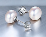 Klassische Perlen Ohrstecker aus 925 Sterling Silber | Süßwasserperlen Schmuck | Nickelfrei & Hypoallergen