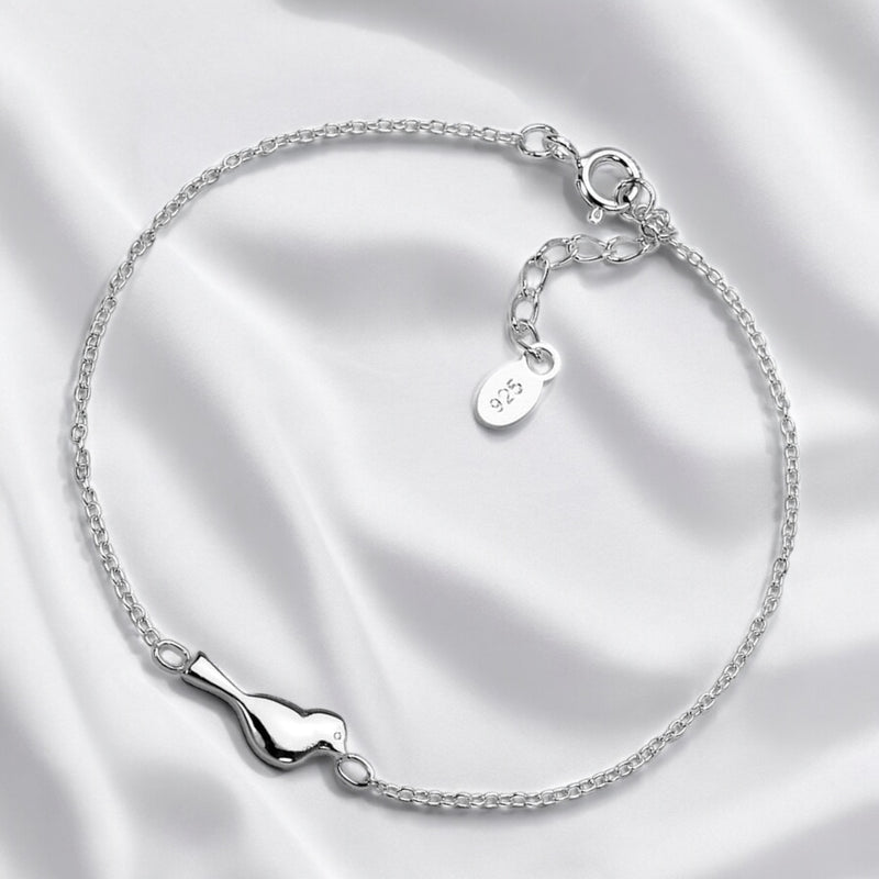 925 Silber Armband mit Vogelmotiv - 16,5 cm Länge, 925 Sterling Silber - ARM925-37