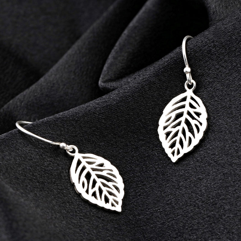 Silber Blätter Ohrringe - 925 Sterling Ohrringe - OHR925-13