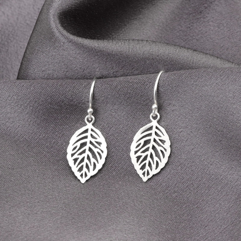 Silber Blätter Ohrringe - 925 Sterling Ohrringe - OHR925-13