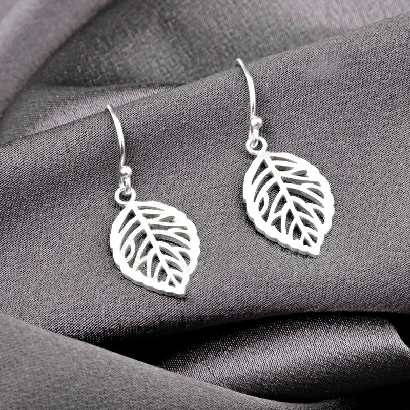 Silber Blätter Ohrringe - 925 Sterling Ohrringe - OHR925-13