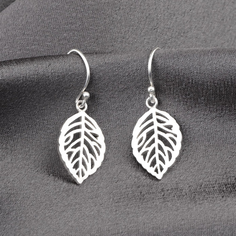 Silber Blätter Ohrringe - 925 Sterling Ohrringe - OHR925-13
