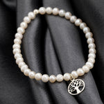 925 Sterling Silver Engater Pearl Bransoletka "Drzewo życia" - ARM925-32