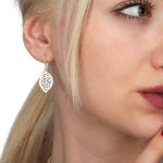 Silber Blätter Ohrringe - 925 Sterling Ohrringe - OHR925-13