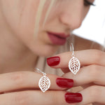 Silber Blätter Ohrringe - 925 Sterling Ohrringe - OHR925-13