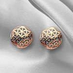 925 Rosegold Vergoldete Ohrstecker Blume des Lebens - OHR925-83