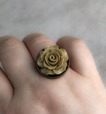 Herbstrose - Braun - Floraler Ring im Vintage Stil - VINRIN-45