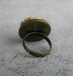 Herbstrose - Braun - Floraler Ring im Vintage Stil - VINRIN-45