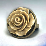 Herbstrose - Braun - Floraler Ring im Vintage Stil - VINRIN-45