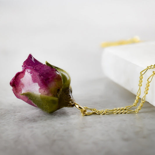 925 Sterling Gilded Chain "Real Rose"