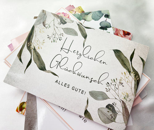 Geschenkkarte "Herzlichen Glückwunsch Alles Gute!"