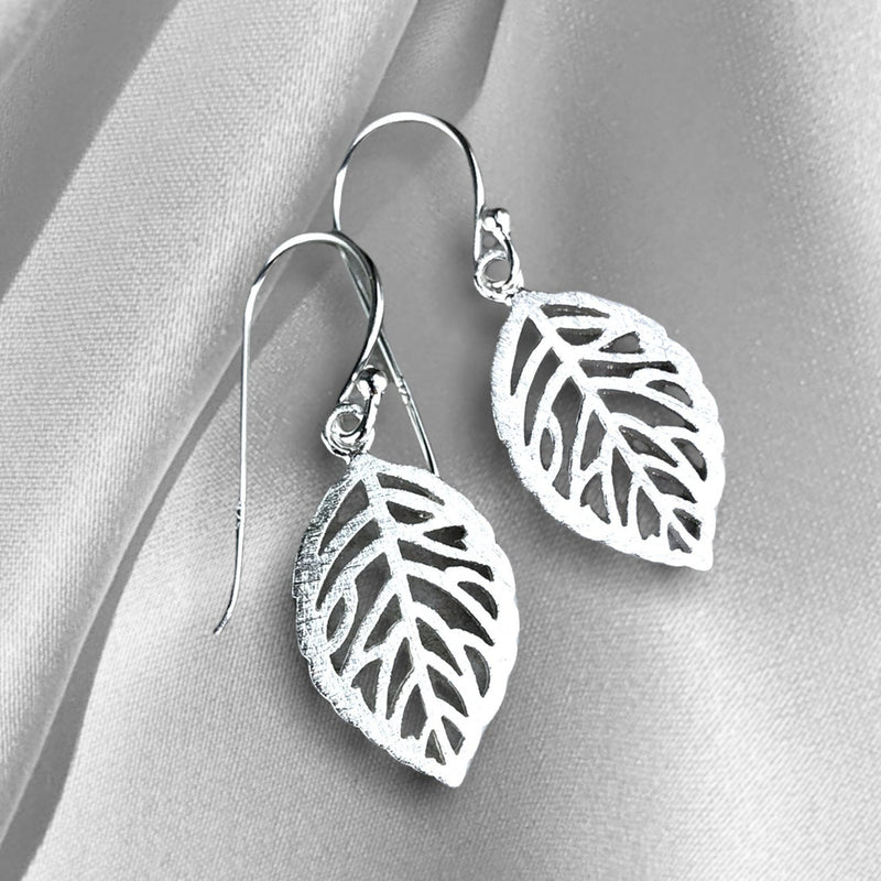 Silber Blätter Ohrringe - 925 Sterling Ohrringe - OHR925-13