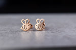 Pszczoła Mini Stud Kolczyki - 925 Sterling Rosegold Pozłacane kolczyki - EAR925-40