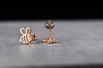 Pszczoła Mini Stud Kolczyki - 925 Sterling Rosegold Pozłacane kolczyki - EAR925-40