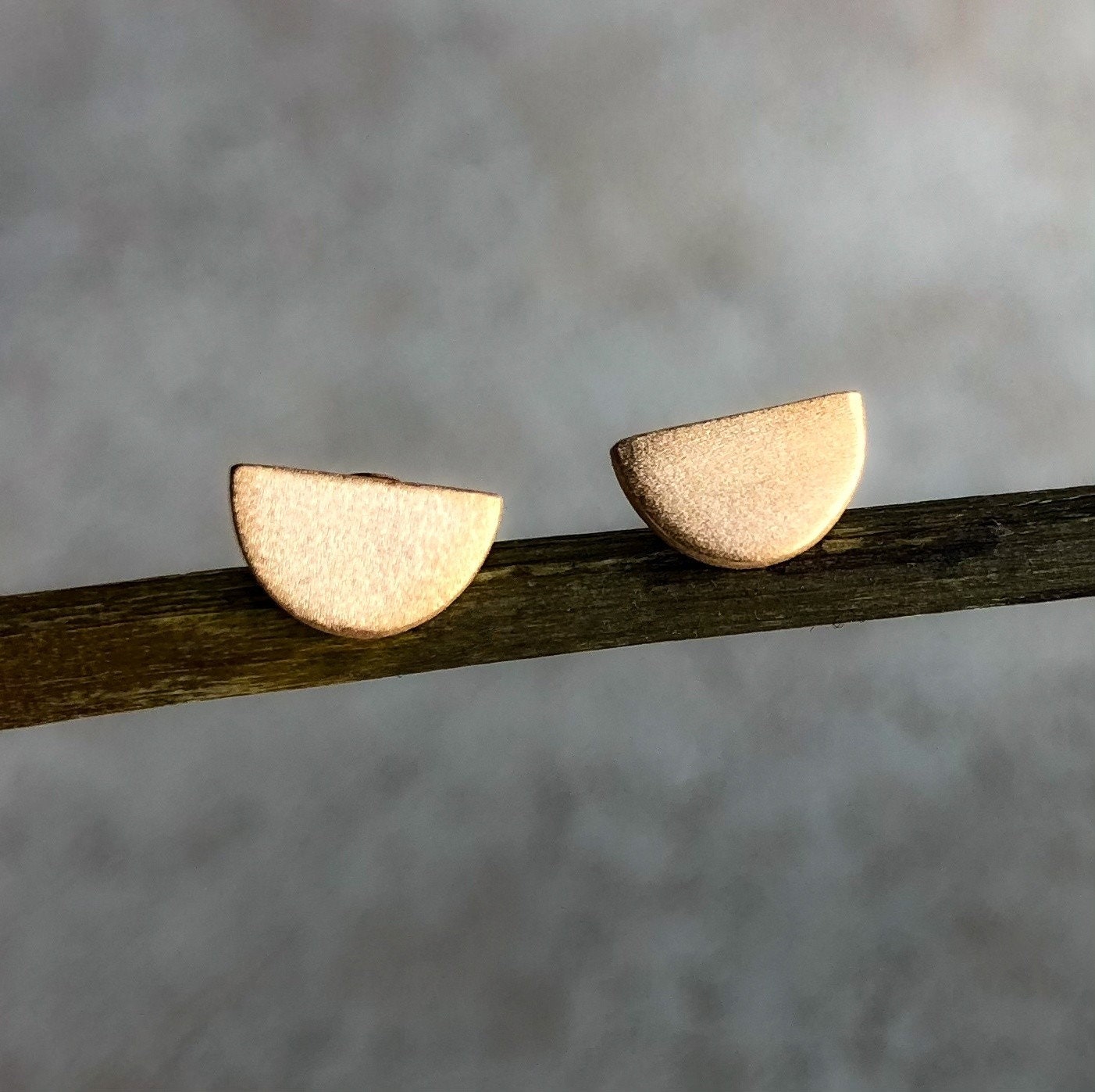 Półksiężyc mini kolczyki - 925 Rosegold pozłacane minimalistyczne kolczyki - EAR925-39