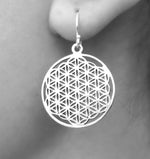 Kwiatowe kolczyki 925 Sterling Silver Flower of Life Romantyczne kolczyki - EAR925-114