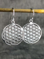 Kwiatowe kolczyki 925 Sterling Silver Flower of Life Romantyczne kolczyki - EAR925-114