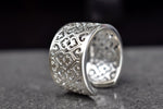 Ornamentaler 925 Sterling Silber Ring im Orient Stil - Größenverstellbarer Statement Ring - RG925-15