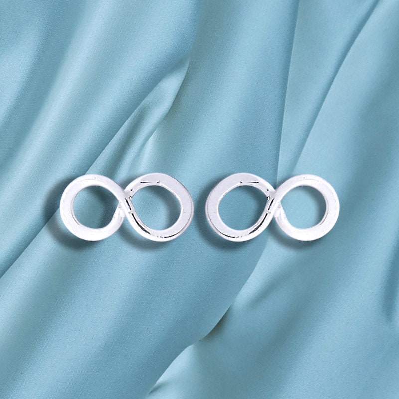 Infinity Mini stadniny Kolczyki - 925 Sterling Silver Minimalistyczna Biżuteria - EAR925-110
