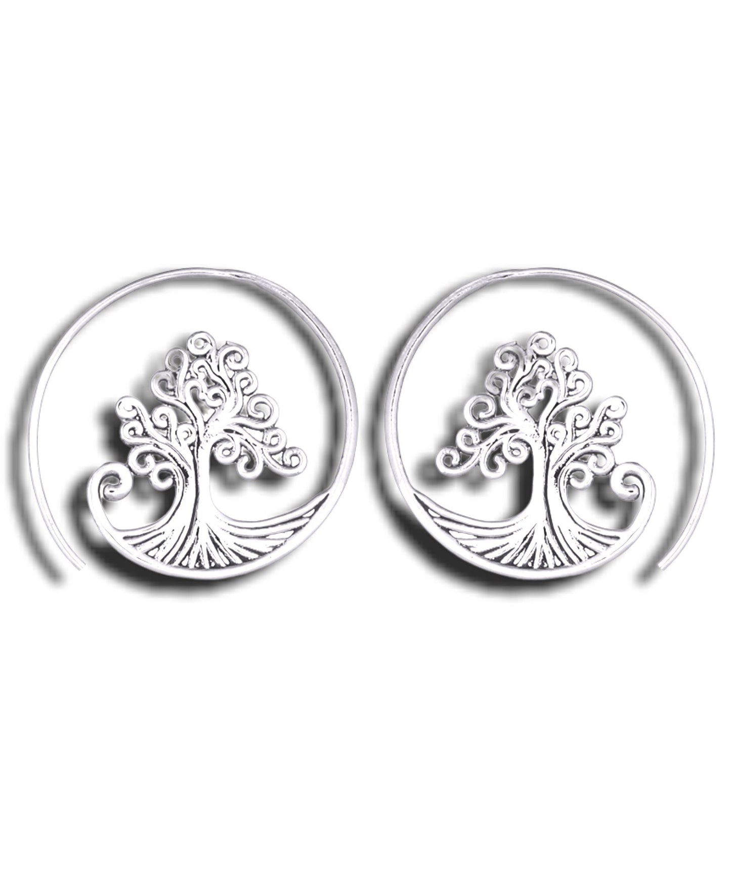 Grob Spiral Earrings - 925 Sterling Srebrny Drzewo Life Kolczyki Ear925-79