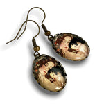 Mother Child Earrings Gustav Klimt Painter Bronze Art Lover Vintage Style Earrings VINOHR-27