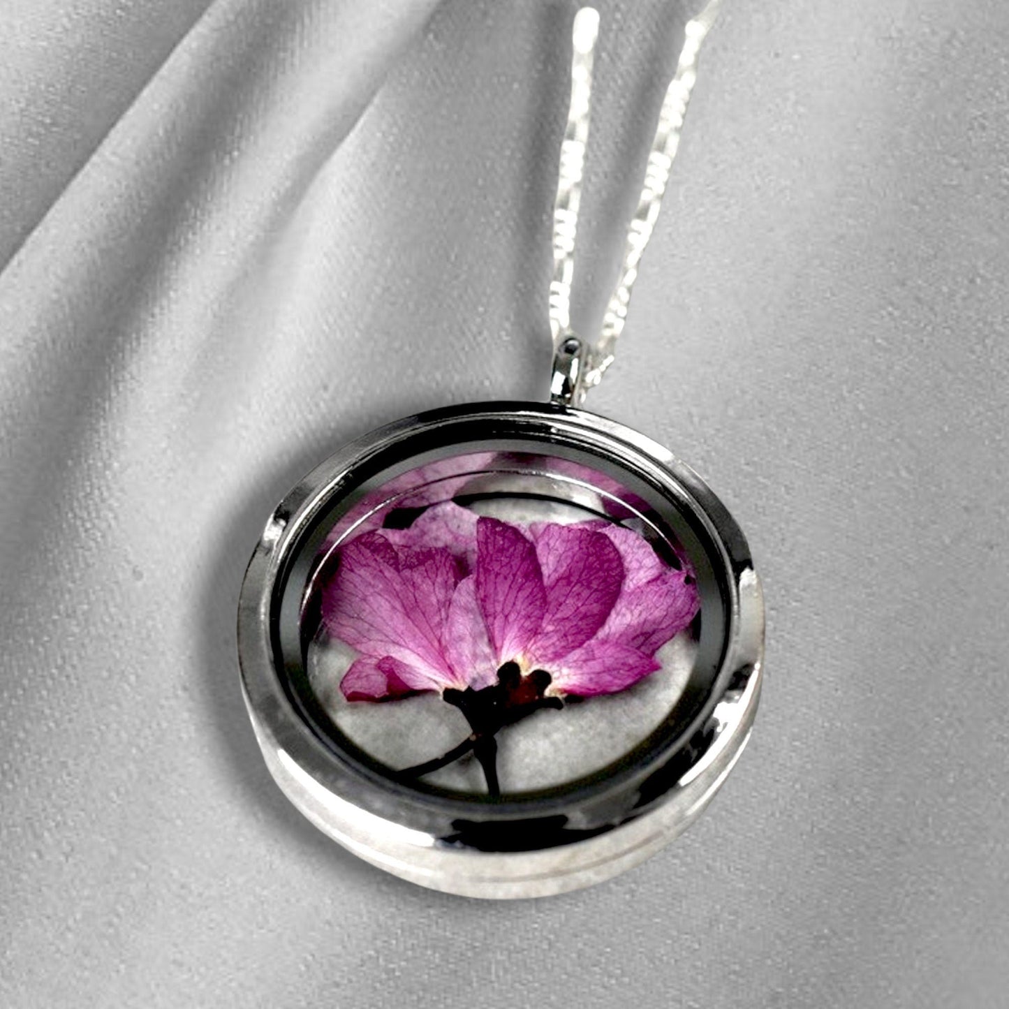 Japoński Medalion Sakura - 925 Sterling Silver Chain Sakura Cherry Blossom - K925-79