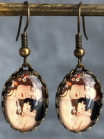 Mother Child Earrings Gustav Klimt Painter Bronze Art Lover Vintage Style Earrings VINOHR-27