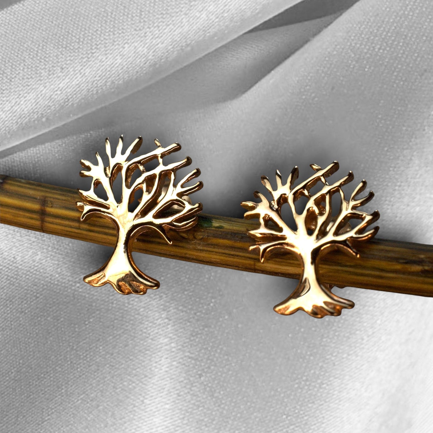Drzewo Mini stadniny Kolczyki - 925 Sterling RoseGold Pozłacane kolczyki - EAR925-135