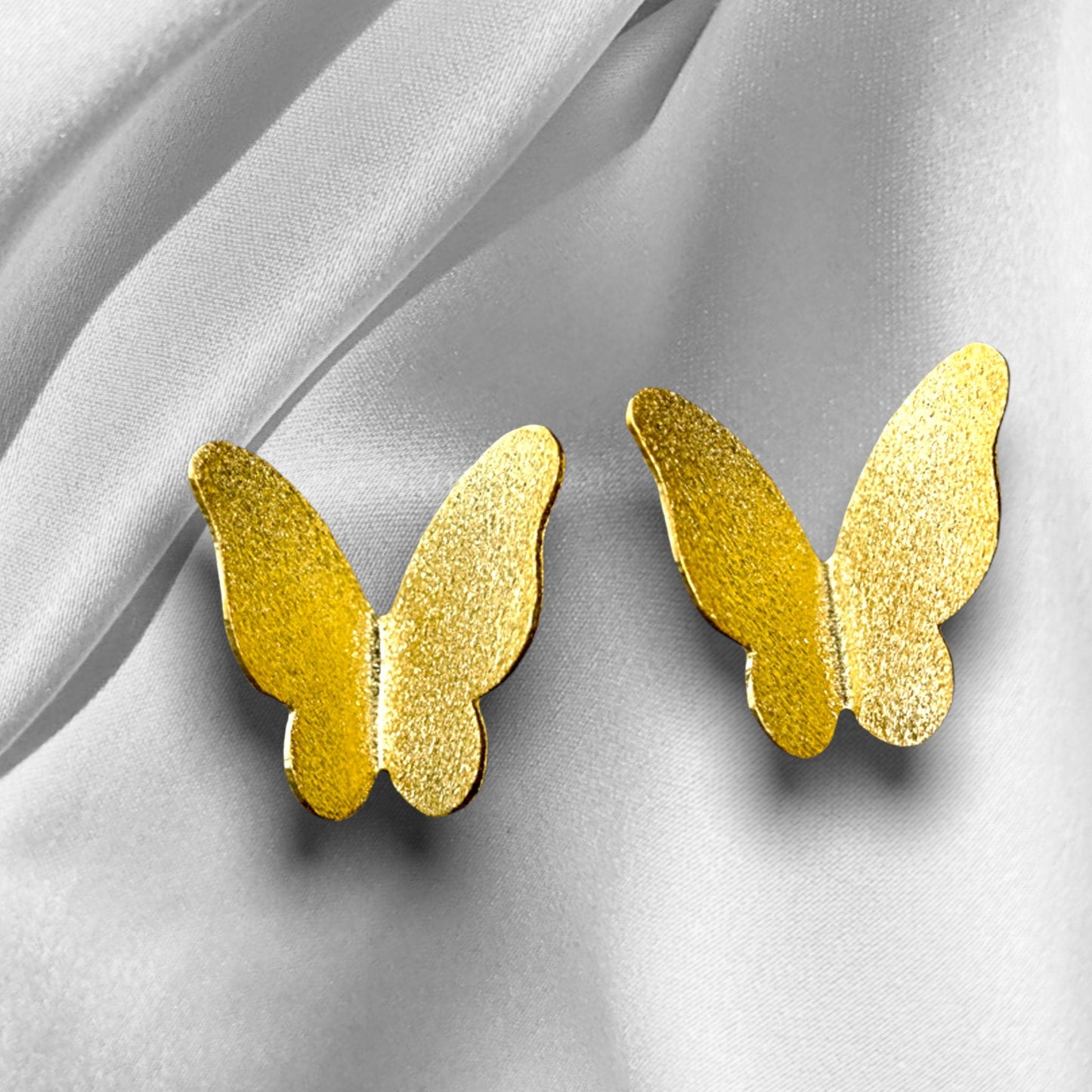 Mini Motyle Stud Kolczyki - Minimalistyczny 925 Sterling Gold Gilded Earrings - Ear925-99