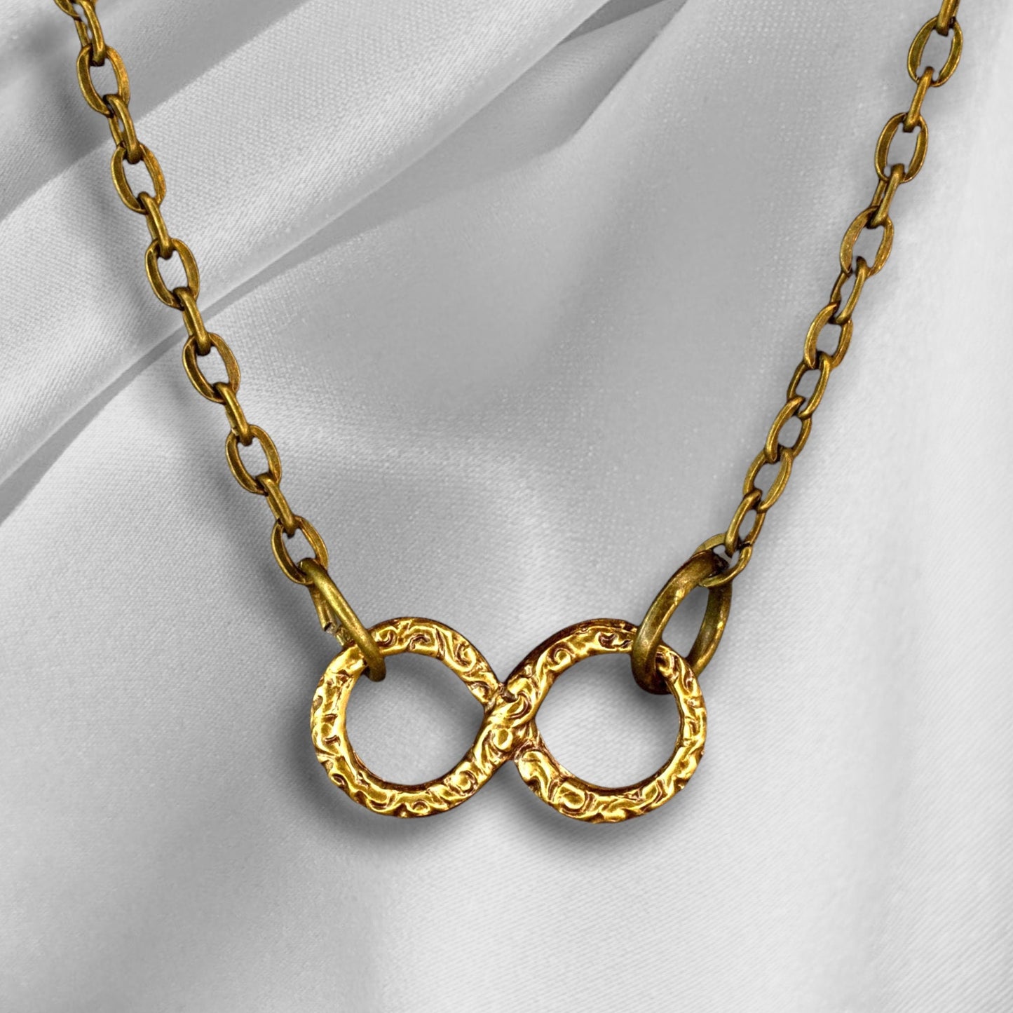 Nieskończoność łańcuch - brąz filigranowy nieskończoność wieczność biżuteria w stylu vintage biżuteria - VIK-98