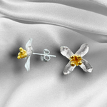 925 Silver Stud Kolczyki Lilie - Ear925-41