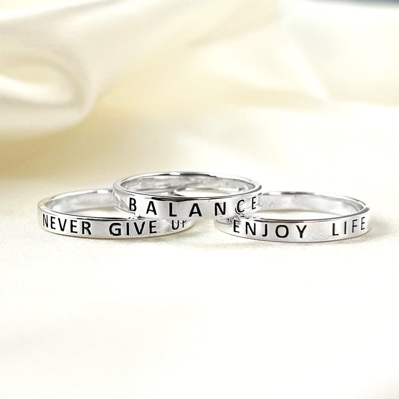 ENJOY LIFE Ring - 925 Sterling Silber Gravur Stempel Fingerring RG925-48