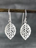 Silber Blätter Ohrringe - 925 Sterling Ohrringe - OHR925-13