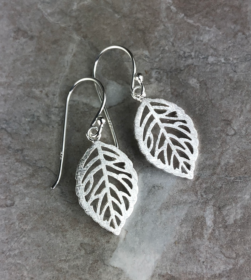 Silber Blätter Ohrringe - 925 Sterling Ohrringe - OHR925-13