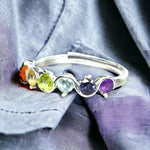 CHAKRA Multiedelsteine Ring - 925 Sterling Silber - RG925-44