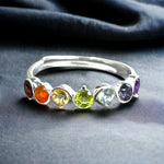 CHAKRA Multiedelsteine Ring - 925 Sterling Silber - RG925-44