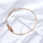 Rose Quartz Bangle - RoseGold Gold-plated Minimalist Gemstone Jewelry - Retars 51