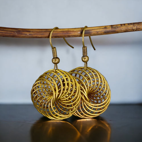Vogelnest Bronze Ohrringe im Vintage Stil - VINOHR-83
